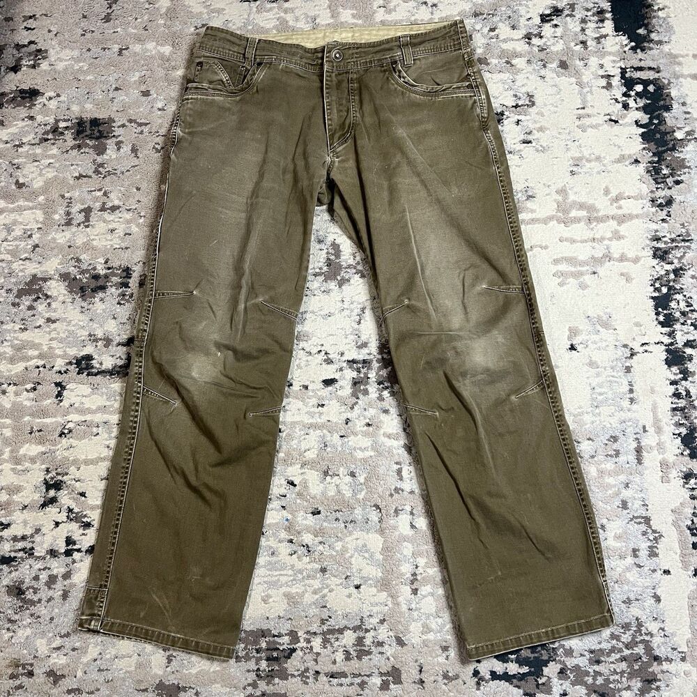 Kuhl Easy Rydr Pants Canvas Workwear Hiking Vintage Patina Dye Mens 36x32(31)
